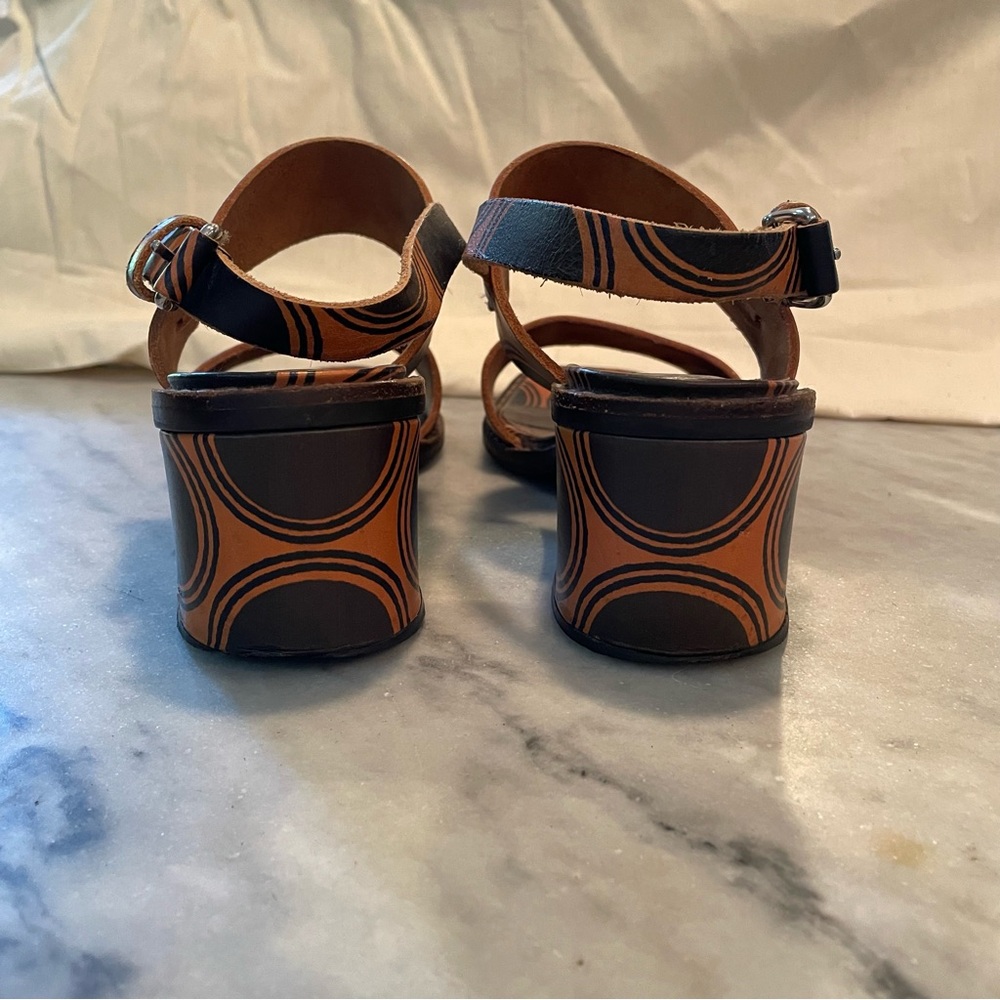 Marni Groovy Orange And Brown Circle Pattern Sand… - image 2